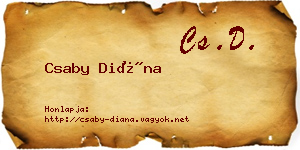 Csaby Diána névjegykártya